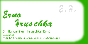 erno hruschka business card